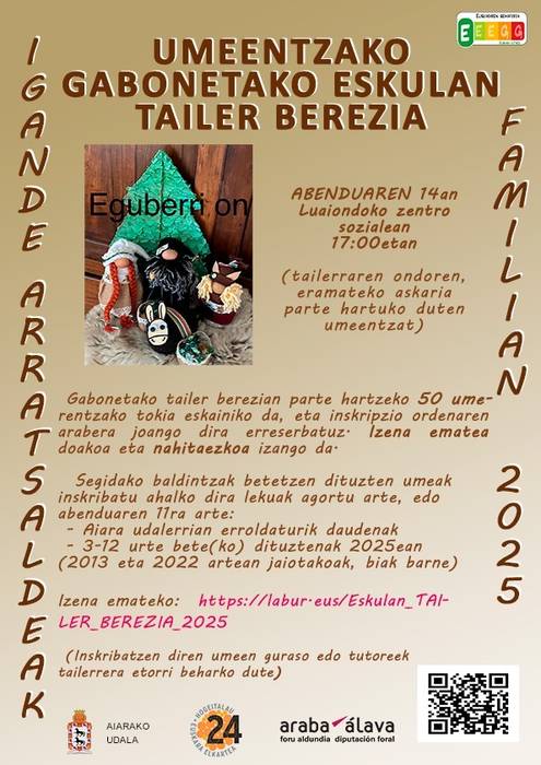 Umeentzako Gabonetako eskulan tailer berezia