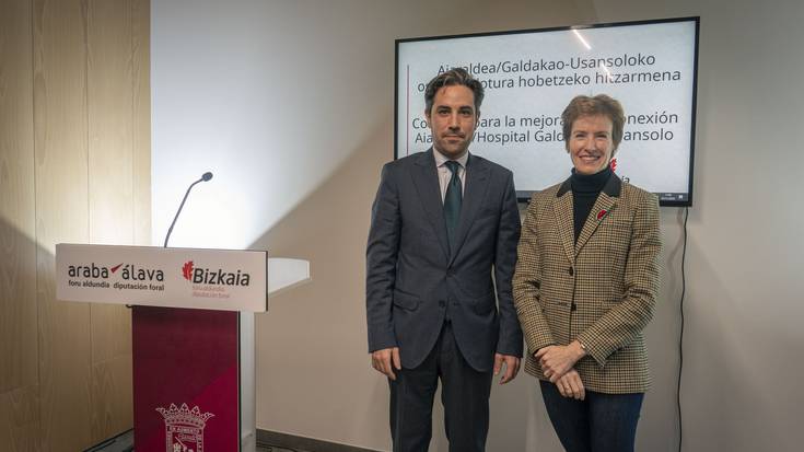 Usansoloko ospitalearen eta eskualdearen arteko autobus zerbitzua hobetzeko hitzarmena adostu dute Arabako eta Bizkaiko Foru Aldundiek