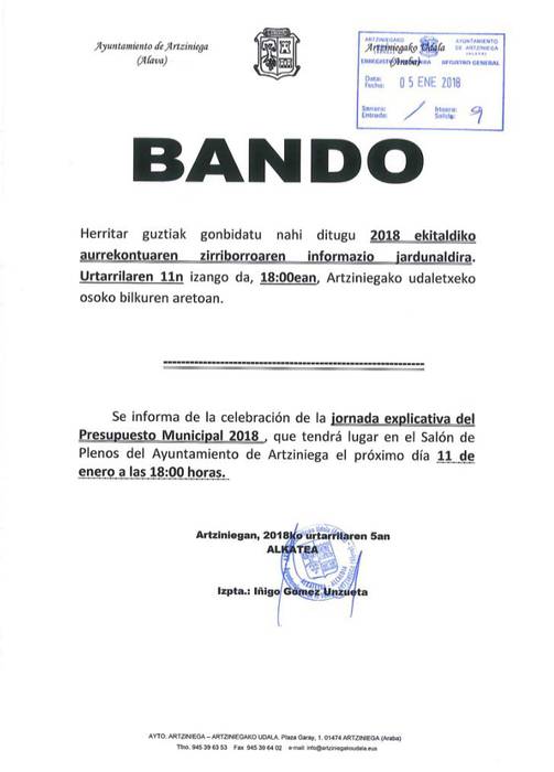 Udal aurrekontuen zirriborroaren informazio jardunaldia