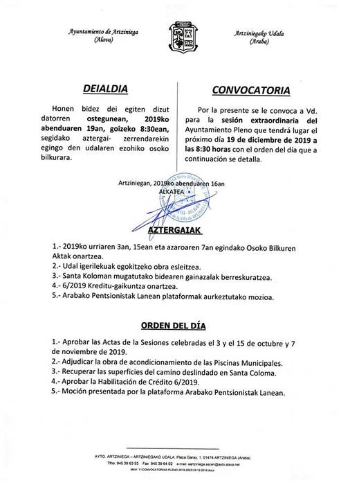 Ezohiko osoko bilkurara deialdia