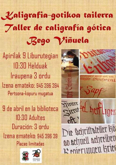 Kaligrafia gotikoaren tailerra