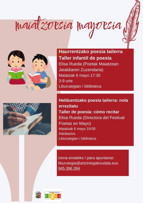 Poetak Maiatzean: Poesia tailerrak haur zein helduentzat