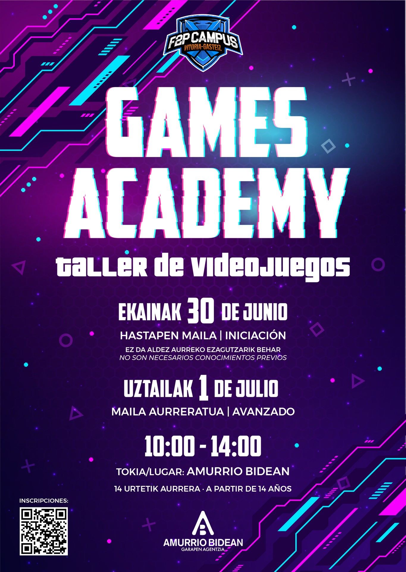 Aurretik ezagutzarik izan gabe bideo-jokoak egiten ikasteko bi tailer antolatu ditu Games Academyk Amurrion