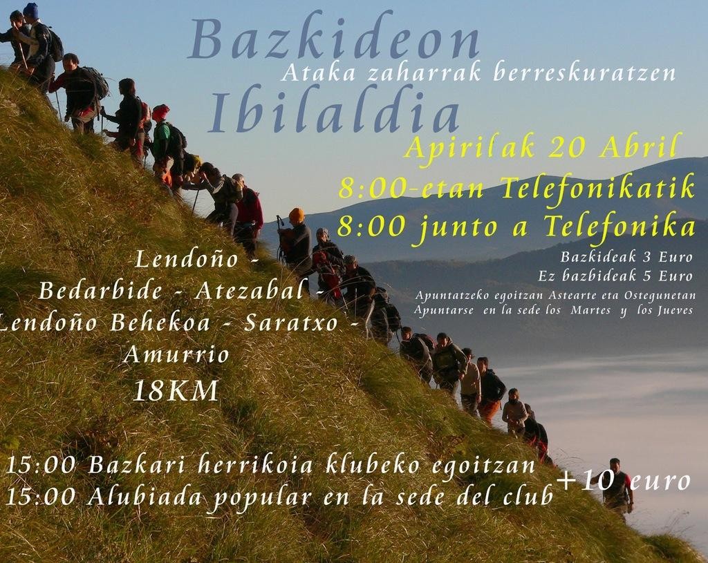 Apirilaren 20an izango da Mendiko Lagunak taldearen Bazkideen Ibilaldia