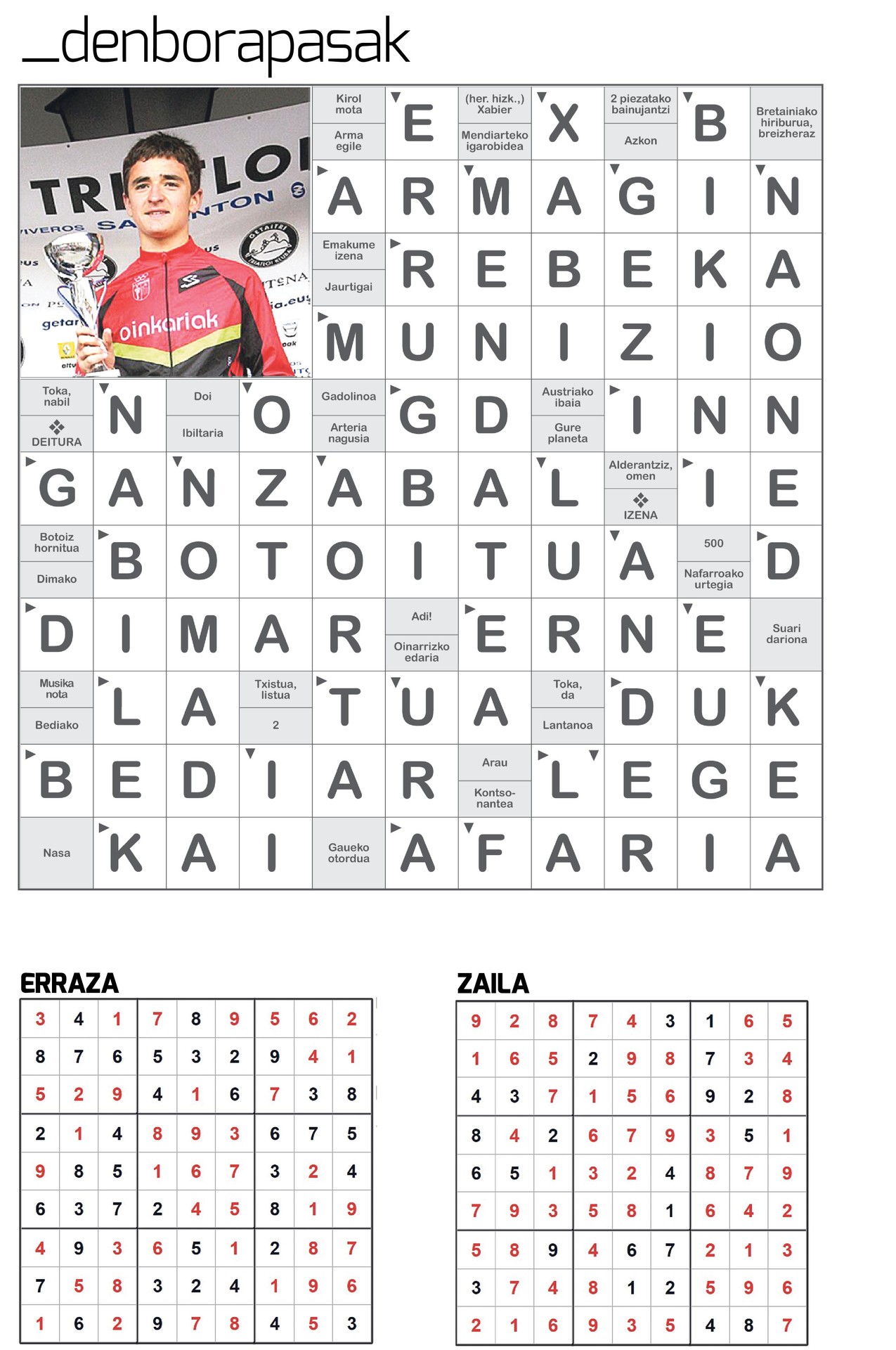Aiaraldea Egunkariko 55. zenbakiko DENBORAPASEN-EMAITZAK