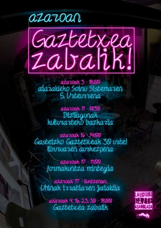 Laudioko Gaztetxea ostiralero zabalik!