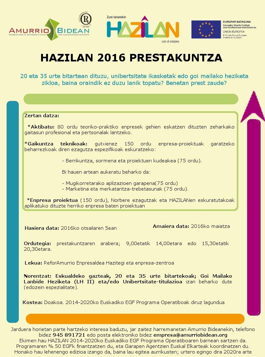 Toki gutxi batzuk geratzen dira HAZILan-en parte hartzeko