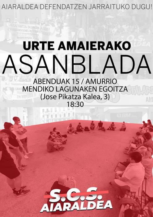 SOS Aiaraldearen urte amaierako batzarra