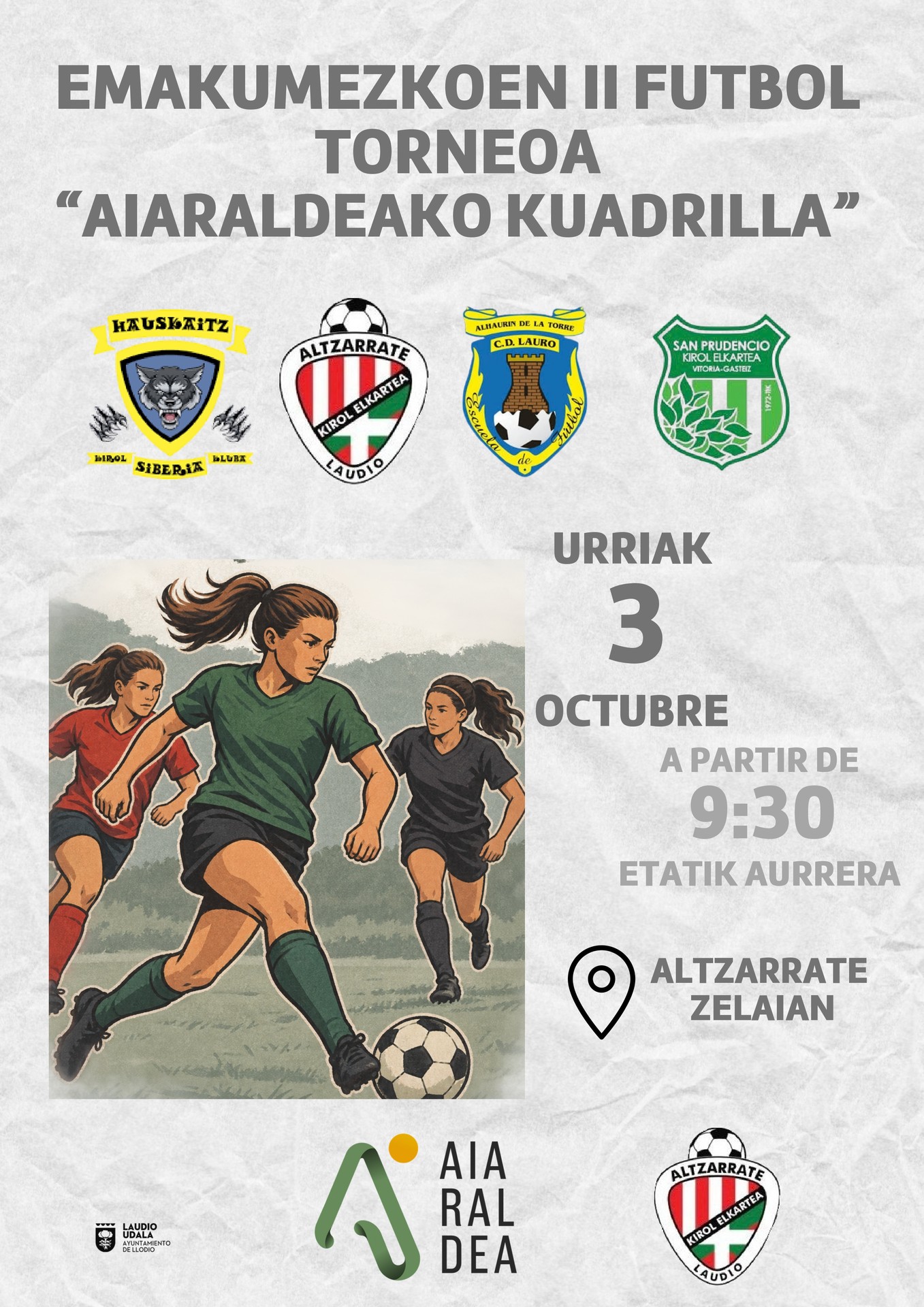 Aiaraldeko Kuadrillak emakumezkoen kirola sustatzen du, Emakumezkoen II. Futbol Txapelketa antolatuta