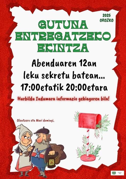 Olentzero eta Maridomingiri gutuna ematea