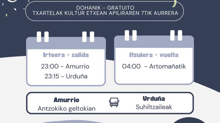 Artomañako jaietara joateko autobusa Amurriotik