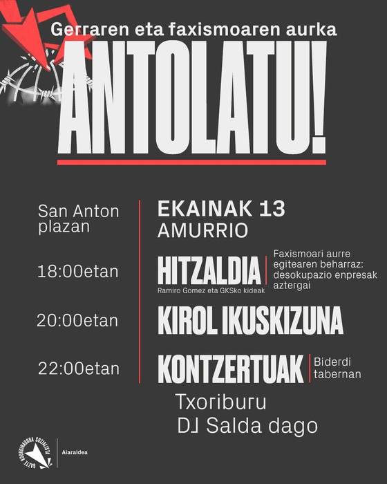 'Gerraren eta faxismoaren aurka antolatu!' jardunaldiak