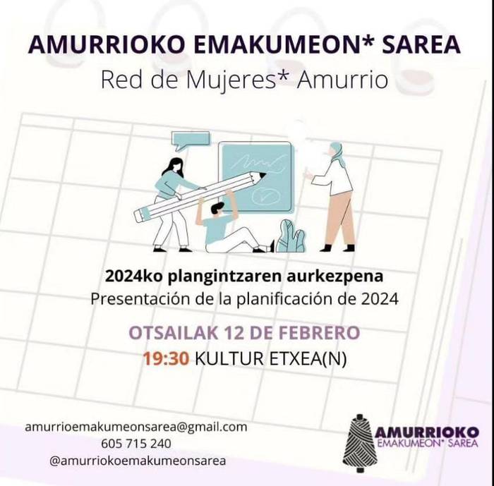 Amurrioko Emakumeon* Sarea: 2024ko plagintza aurkezpena