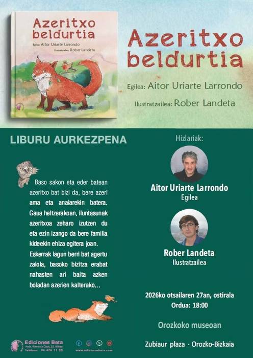 'Azeritxo beldurtia' liburuaren aurkezpena