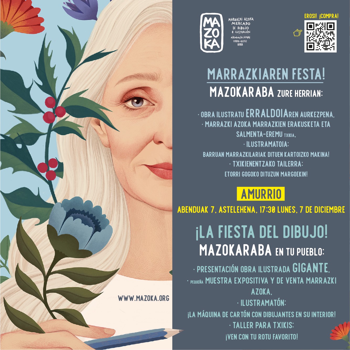 Mazoka, marrazketaren eta ilustrazioaren jaialdia, gaur helduko da Amurriora