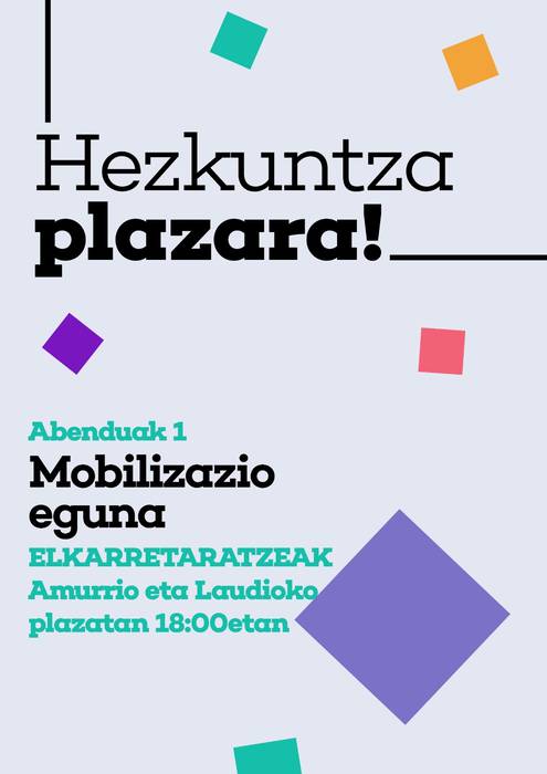 Hezkuntza plazara!