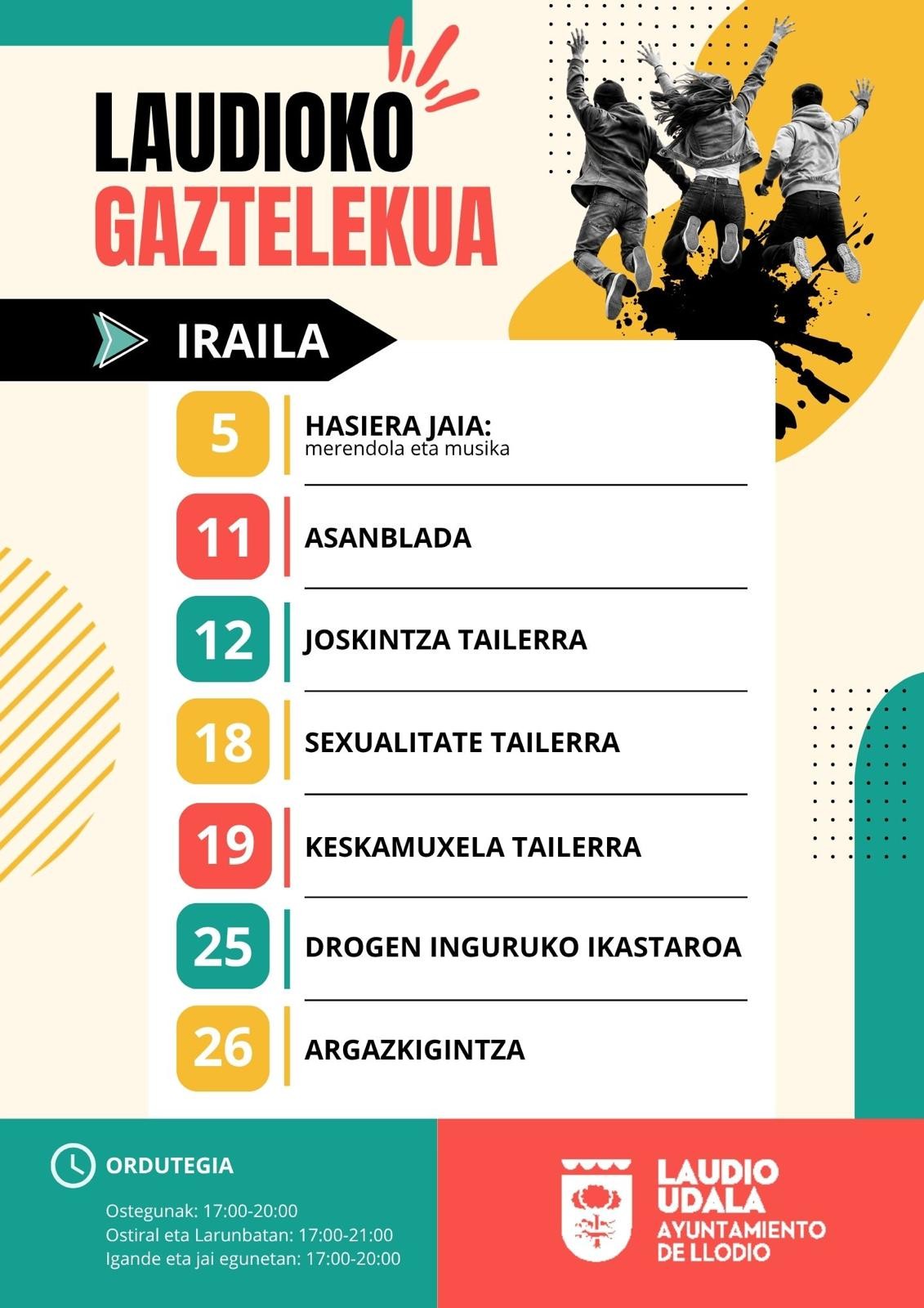 Gaztelekuak iraileko programazio berezia prestatu du gazteentzat
