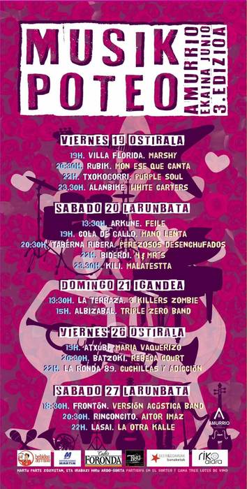 Amurrio musikaz beteko da 17 ostalaritza-establezimendutan egingo den poteo musikalarekin