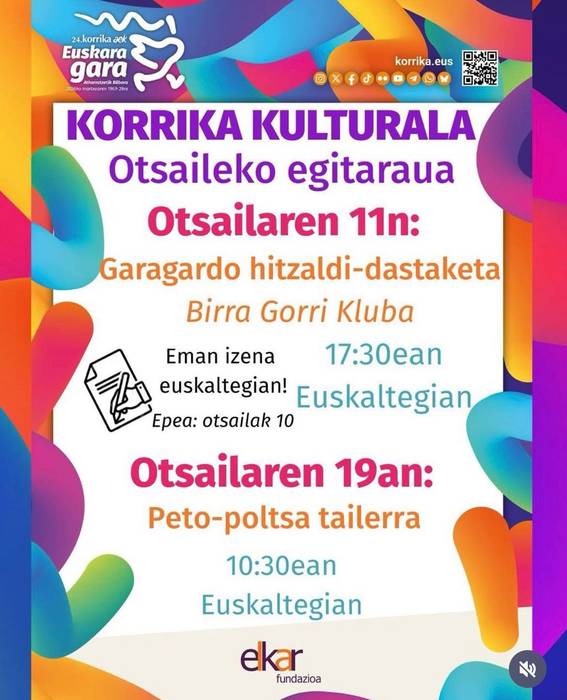 Korrika kulturala: Garagardo hitzaldi-dastaketa