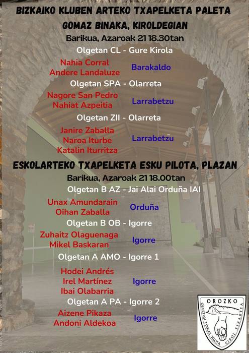 Eskupilota eta paleta txapelketak