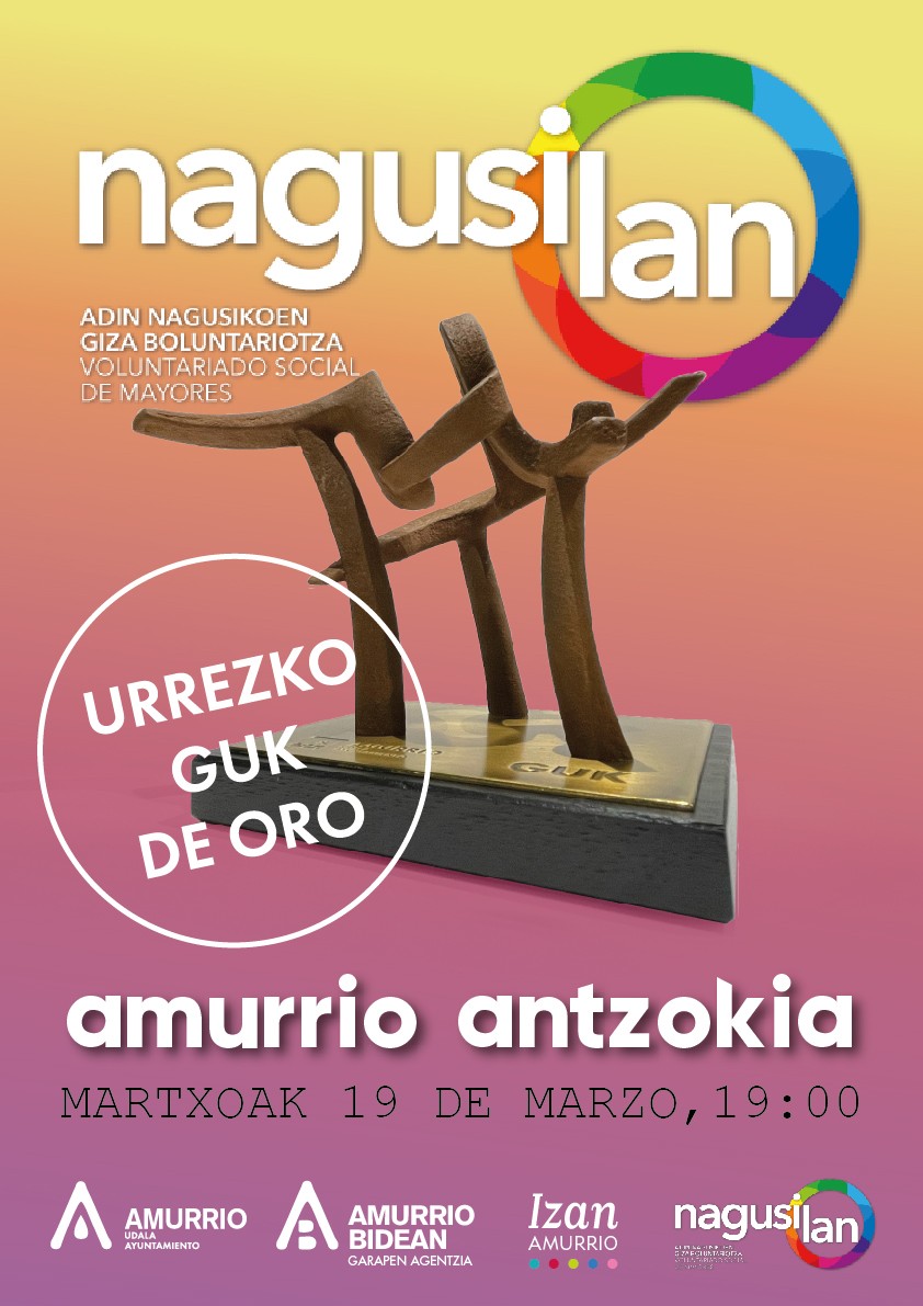 Nagusilagun Amurrio, adinekoen gizarte-boluntariotza, 2022ko Urrezko Guk Saria jasoko du larunbat honetan