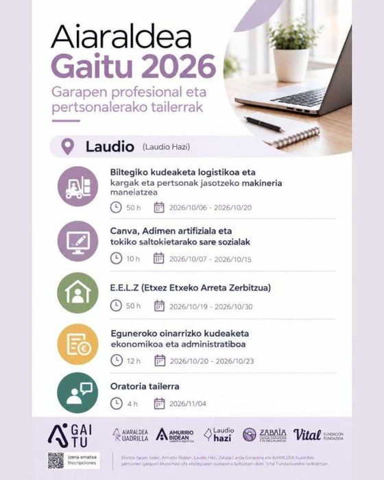 Aiaraldea Gaitu ikastaroa (lehen eguna): Eguneroko jardunerako oinarrizko kudeaketa ekonomiko eta administratiboa