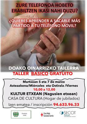 Telefonoa hobeto erabiltzen ikasteko tailerra