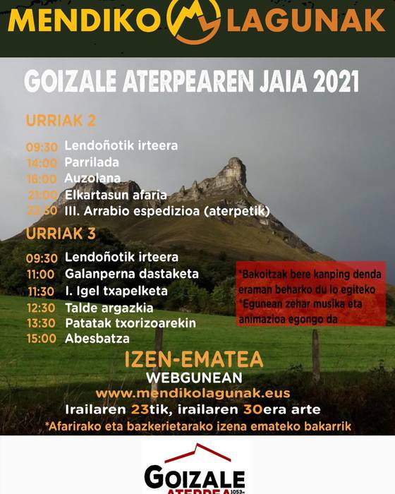 Goizale aterpearen jaia