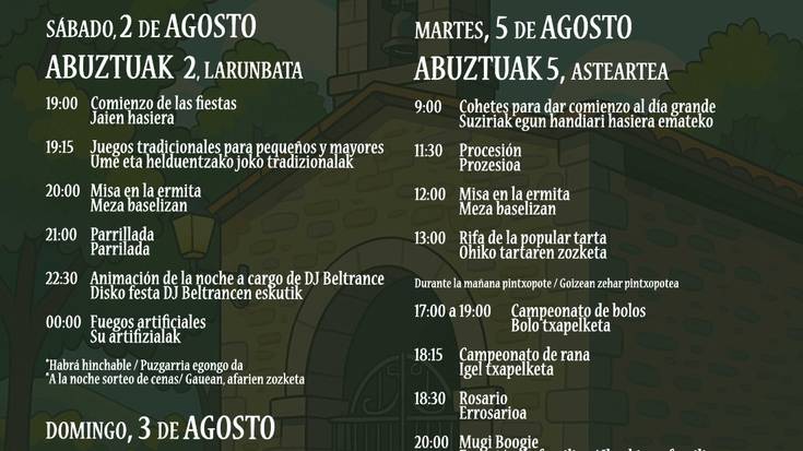 Kexaako jaiak: Larunbata