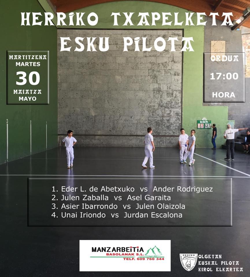 Orozkoko eskupilota txapelketako partidak
