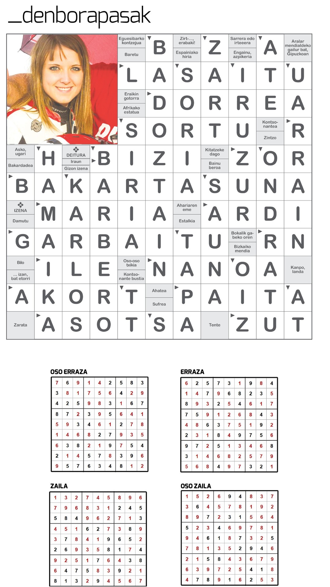 Aiaraldea Egunkariaren 47. zenbakiko DENBORAPASEN EMAITZAK