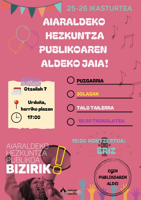 Aiaraldeko hezkuntza publikoaren aldeko jaia