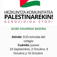 Hezkuntza komunitatearen Palestinaren aldeko elkarretaratzea