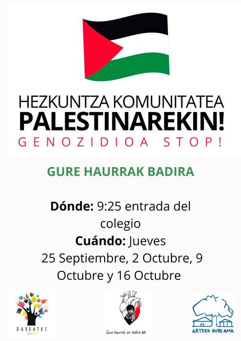 Hezkuntza komunitatearen Palestinaren aldeko elkarretaratzea