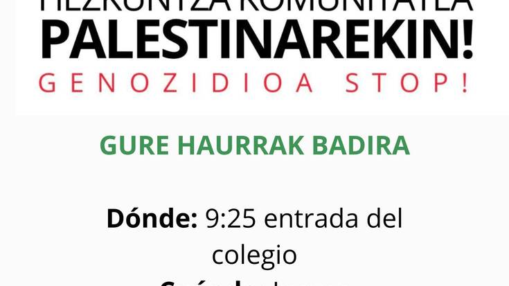Hezkuntza komunitatearen Palestinaren aldeko elkarretaratzea