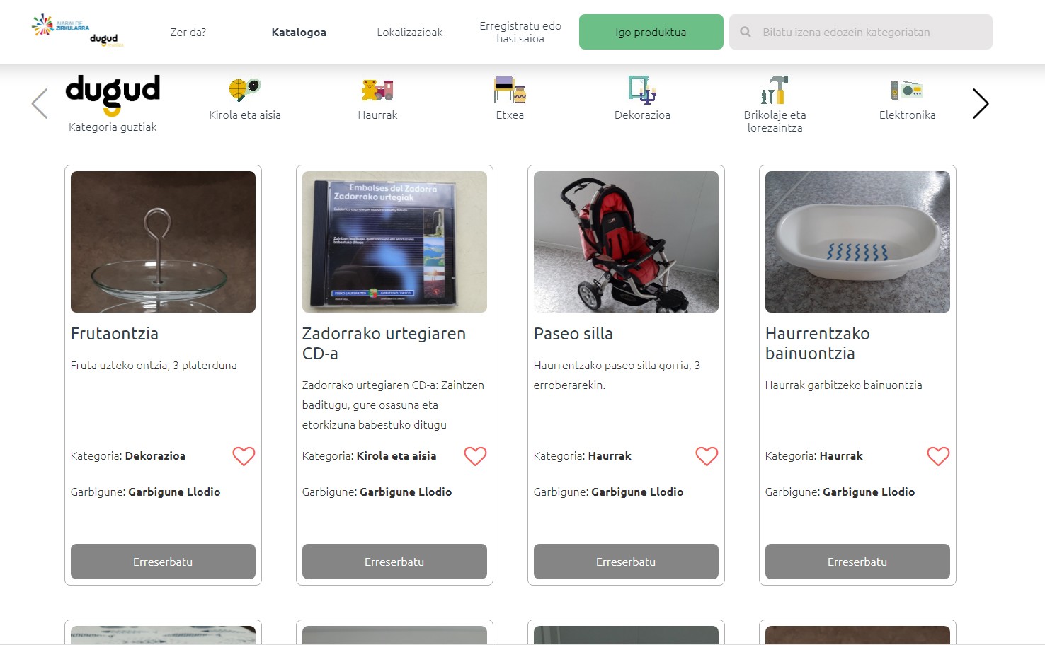Objektuak trukatzeko plataforma digitala inauguratu du gaur Aiarako Kuadrillak