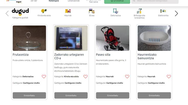 Objektuak trukatzeko plataforma digitala inauguratu du gaur Aiarako Kuadrillak