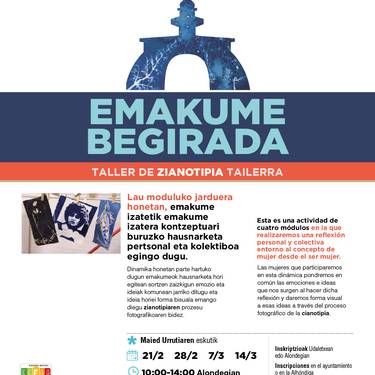 Emakumeentzako zianotipia tailerraren lehen saioa