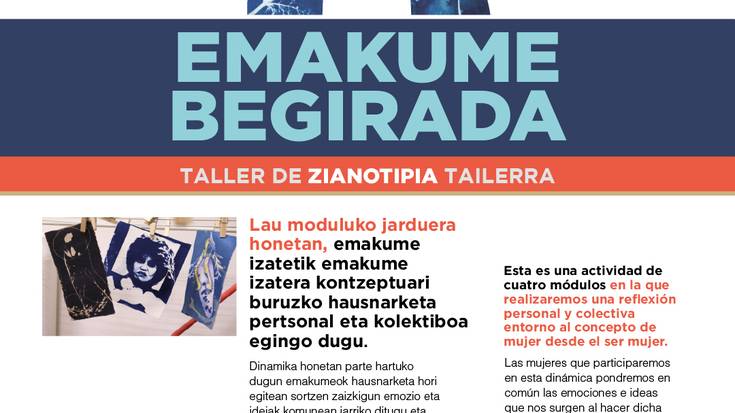 Emakumeentzako zianotipia tailerraren lehen saioa