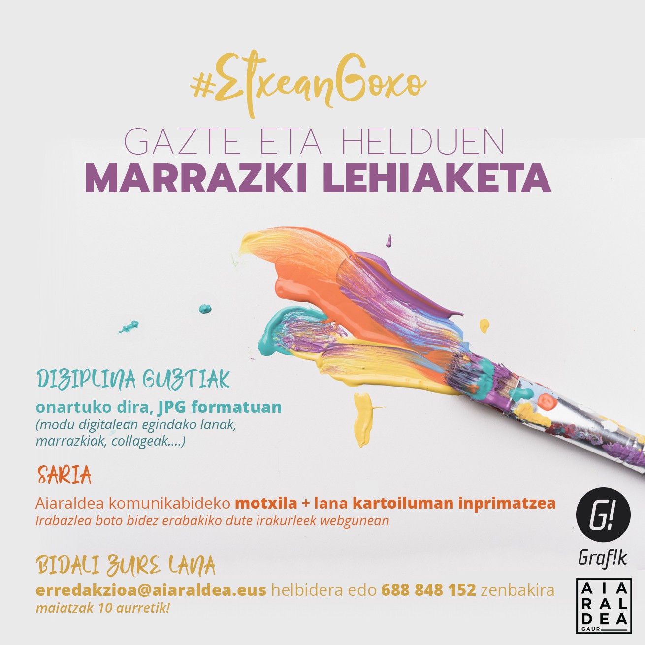 Parte har ezazu Aiaraldeko gazteen eta helduentzako marrazki lehiaketan