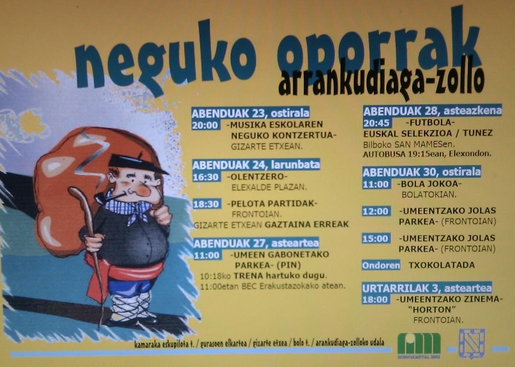 Arrankudiaga-Zollon ere neguko oporren ospakizunak