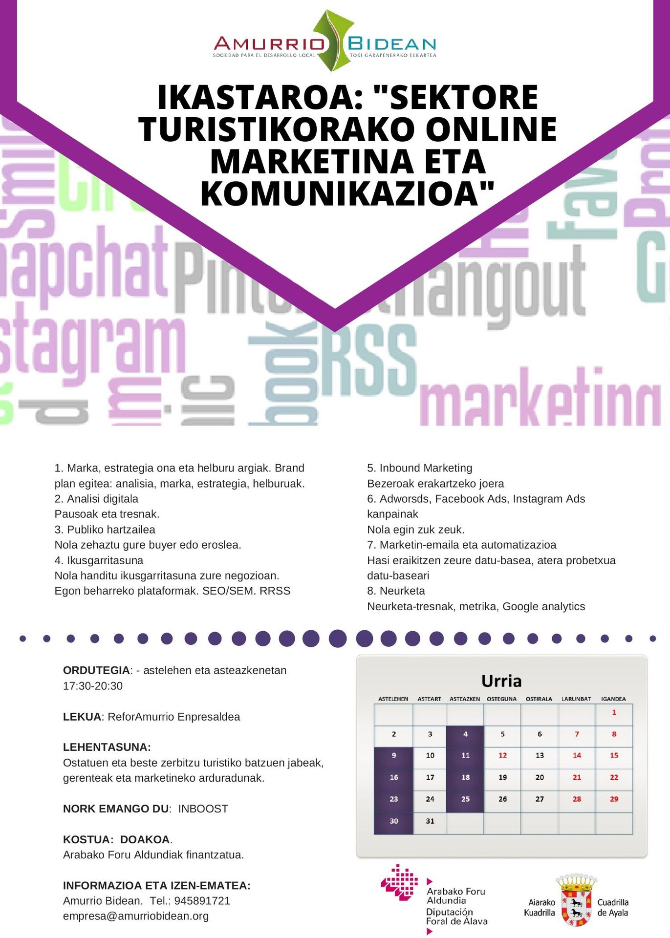 Teknologia berriei eta marketin digitalari buruzko ikastaroak