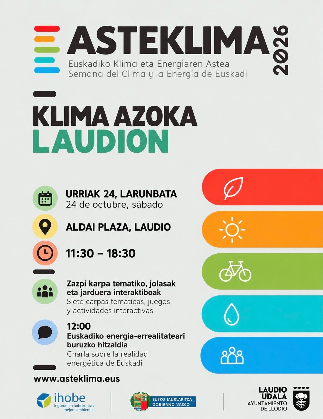 KLIMA Azoka Aldai plazan izango da urriaren 24an, klima-aldaketaren inguruan hausnartzeko eta ikasteko