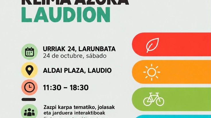 KLIMA Azoka Aldai plazan izango da urriaren 24an, klima-aldaketaren inguruan hausnartzeko eta ikasteko