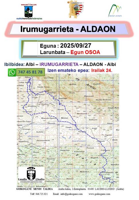 Irumugarrieta, Aldaon eta Albitik txangoa