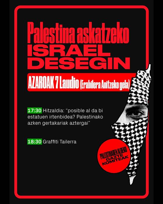 Hitzaldia: Palestina askatzeko Israel desegin
