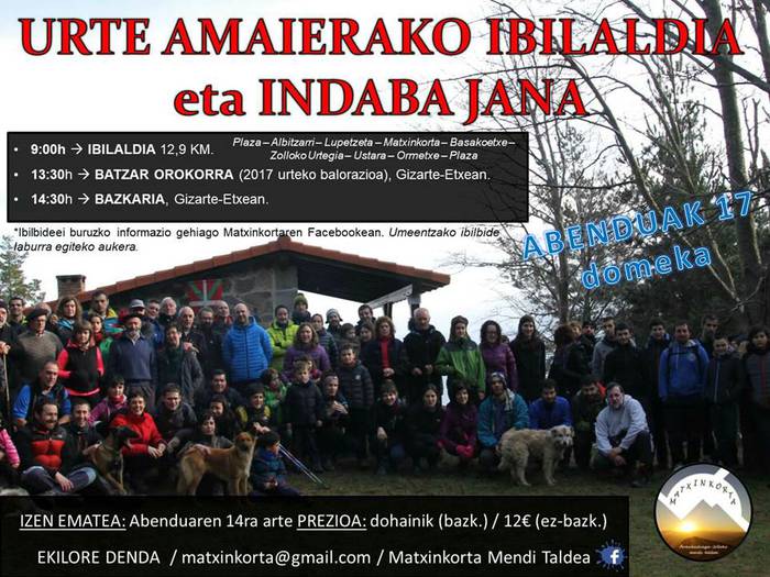 Urte amaierako ibilaldia eta indaba jana