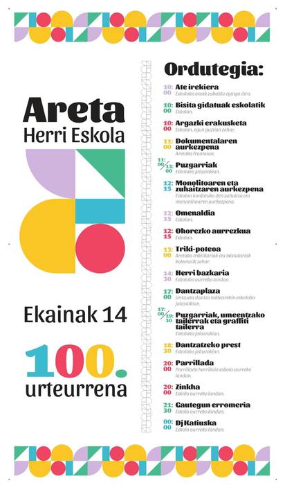 Areta Herri Eskolaren mendeurrena