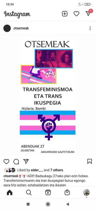 Otsemeak: "Transfeminismoa, eta trans ikuspegia" solasaldia