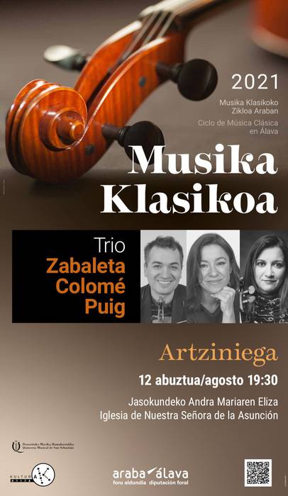 Musika klasikoa: Zabaleta Colomé Puig Trio